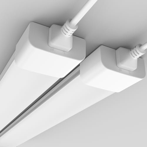 Modlicht 2 x LED Feuchtraumleuchte 60cm, 18W 6000K Kalteweiß Deckenleuchte Feuchtraum Flach, 2000LM LED Feuchtraumlampe, IP65 Wasserfest Werkstattlampe, Kellerleuchte, Neonröhre für Büro Lager Garage
