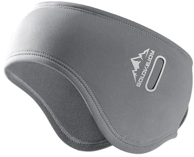 Wnddle Sport Stirnband Ohrenwärmer, Fleece Ohrenwärmer Stirnband, Winter Stirnband Sport für Damen Herren, Ohrenwärmer Stirnbänder Perfekt für Laufen, Wandern, Fahrrad und Motorrad Fahren (Grau)