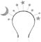 TAXTYHRE Haarreif Sterne Mond Silber, Haarschmuck Sterne Mond, Stirnband Mädchen Sterne, Kopfschmuck Silber Sterne, Stern Stirnband, Geeignet für Mottopartys, KostüMpartys und Cosplay