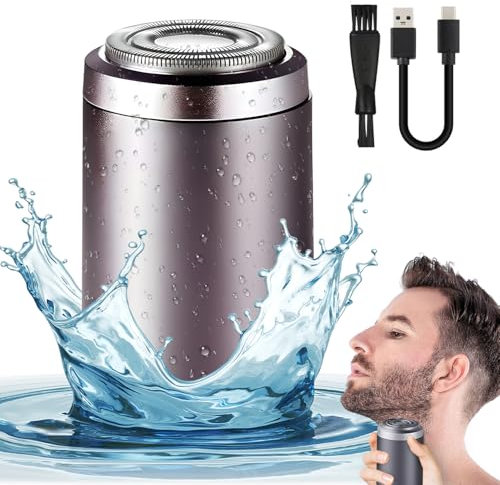 Mini Portable Electric Shaver, 2025 Neu Rasierer Herren Elektrisch, USB Mini Rasierer mit 3D Nass- und Trockenrasierer Mini Shave für Den Ganzen Körper Reiserasierer für Männer Vermissen (Silber)