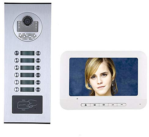 UQACHG Videocitofono multifamiliare con sistema RFID IR-CUT HD 1000TVL con pulsanti display impermeabile, G, I