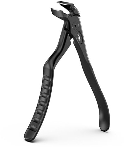 FVION Ergonomique Coupe Ongle Pied pour Personnes âgées – Coupe-Ongles Tête Inclinée pour Ongles Épais, Précise Large Ouverture Coupe de Mâchoire – Noir