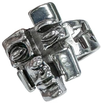 Auriselle Herrenring Verstellbar Rissige Maske Muster Vintage Wikinger Retro Geometrischer Offener Ring Daumenring Gothic Schmuck Geschenke für Männer Jungen Vater