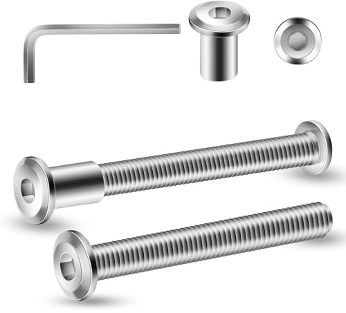 10 Stück Verbindungsschrauben M6 x 75mm Möbelverbinder Schrankverbinder | Hülsenschrauben, Möbelschrauben für Möbeln, Schränken (10 x Möbelschrauben, 10 x Hülsenmutter, 1 x Innensechskantschlüssel)