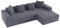 Zenithpath Ecksofa L Form 5 Seater Sofa mit Schlaffunktion, Big Sofa 261x146cm, Cord Stoff, Tiefer Sitzer, mit 4 Kissen, Schlafsofa Eckcouch Keine Montage Erfordlich (Grau)