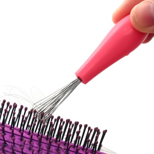 Hair Cleaner, Brush Tool, 3,54 x 0,67 Zoll Compact Rake, Wire Bristles, Easy-Grip Griff für Dirt Removal, Haircut Zubehör, Styling Aid, Lining Cleaning, Barber Use, Indoor Use