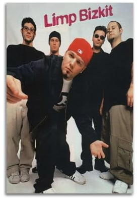 Limp Poster Bizkit-Nu Metallband-Poster, Wandkunst, Leinwand, ästhetische Musik- und Filmdekoration, Wohnzimmer, Schlafzimmer, 20 x 30 cm, ungerahmter Stil