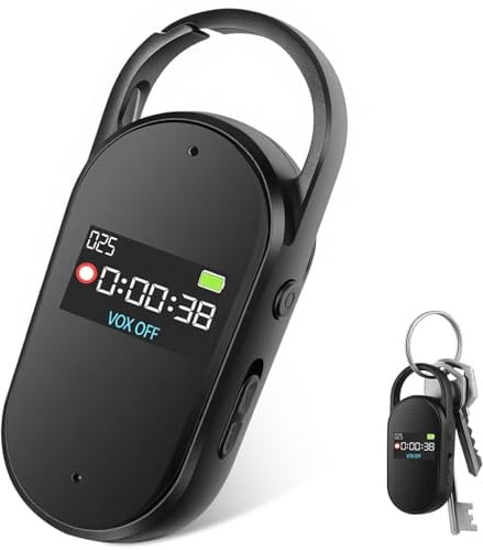 64 Go Enregistreur Vocal - Portable Mini Enregistreur Audio Numérique Professionnel avec Activation Vocal et MP3, Design en Clé, AGC Réduction du Bruit, Cours, Réunions, S29