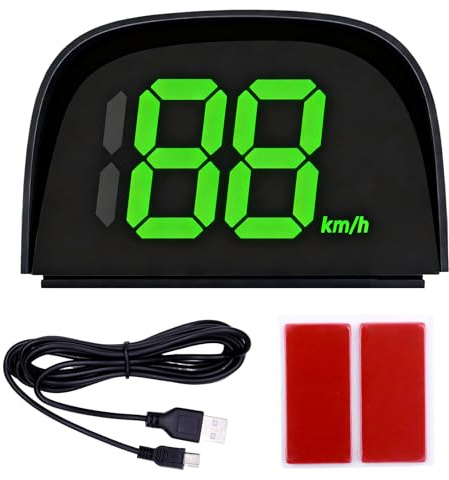 Digitaler GPS Tachometer für Auto HUD Display, Geschwindigkeitsanzeige Auto mit Sonnenblende, Gps Geschwindigkeitsmesser Präzise für Auto Motorrad & E-Scooter, LED-Großbildanzeige, Plug & Play