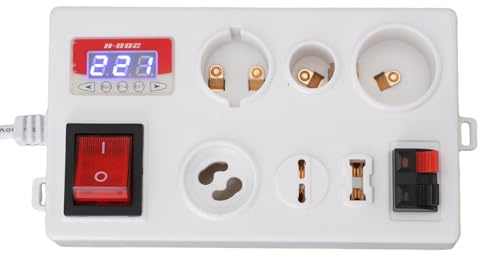 SIXRUN Tester di Tensione LED, Misurazione Multifunzionale di Corrente e Potenza con Doppio Interruttore per B22 E14 E27 GU10 G4 a G12 G9 Portalampade (Spina UE 85-265 V)