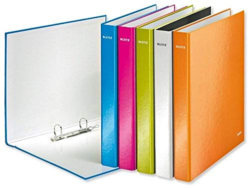 Leitz 42410036 WOW Ringbuch, 2-D-Ring-Mechanik, Kapazität 25 mm / 250 Blatt, A4 Maxi, Blau, 10 Stück blau