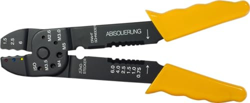 SW-Stahl 42500L Pince à cosses isolées 1,5/2,5/6 mm I Pince à dénuder 0,75-6 mm I Coupe-vis M2,6-M5 I Pince à sertir Cosses isolées I Pince à sertir pour cosses de câble