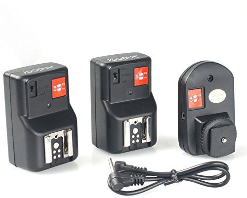 Andoer PT-04GY 4 Canali Senza Fili a Distanza Speedlite Flash Trigger Universale 1 Trasmettitore e 2 Ricevitori per Canon Nikon Pentax Olympus