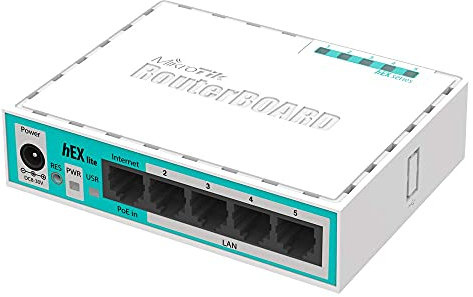 Mikrotik RB750 Ethernet Router (10.100Mbps, 10/100Base-T(X), Ethernet (RJ-45), 64MB, 32MB AR7241-AH1A