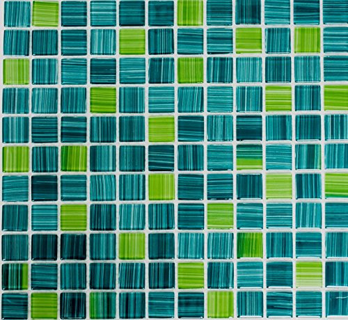 Lot de 10 feuilles de mosaïque en verre transparent transparent - Dimensions : 25 x 25 x 4 mm