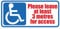 Disabled Please Leave 3 Metres for Access Self Adhesive Vinyl Car Van Stickers fir Vehicles 200mm by 90mm