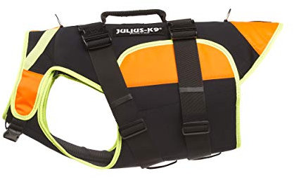 Julius-K9, IDC Multifunktionale Hundeweste 3in1, Größe: XL, Schwarz und UV Orange