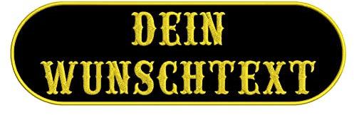 Rechteckiger Aufnäher Rec3 mit stark abgerundeten Ecken - für Deinen Wunschtext - viele Farben und Größen zur Auswahl - 35x12cm - personalisiert