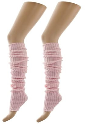 90cm Long Stirrup Leg Warmers Stirrup Dance/Ballet Leg Warmers Baby Pink One Size