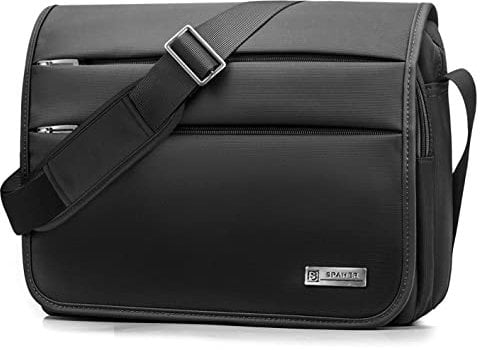 SPAHER Grand 14 pouces Porte-documents pour Ordinateur Portable Sac à Bandoulière pour Hommes Travail Messager Bureau D'affaires Sac à Bandoulière étanche Cadeau de Voyage pour Ordinateur Portable