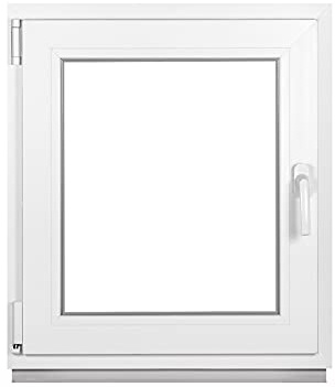 Framex Premium Kellerfenster - Kunststofffenster Weiß BxH 850 x 900 mm - Garagenfenster/Gartenhaus Fenster BxH 85 x 90 cm 2-fach Verglast - Din Links-Funktion Dreh Kipp Fenster-Alle Größen
