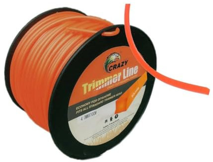 OISE ART STORE Trade Shop - Filo per Decespugliatore Quadrato 4mm Bobina 100mt Tagliaerba Cavo Matassa Rosso