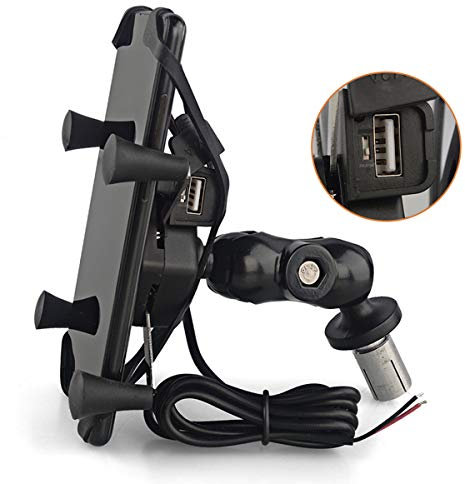 evomosa Motorrad Handyhalterung, Handy Halterung passend für Smartphone 3.5''- 6.5 '' für Motorrad mit Runden Löchern (Stil B)