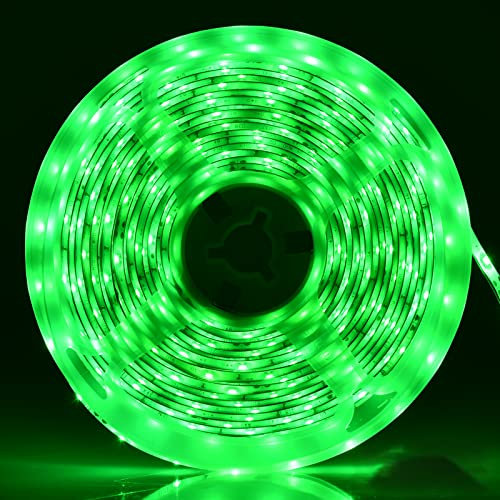 iNextStation 12V LED Streifen Grün, 5M/300 LEDs SMD 2835 Schneidbar LED Strip IP65 Wasserdichtes Selbstklebend LED Leiste Band für DIY Innen Küche Weihnachten Deko, Kein Netzteil/Stecker