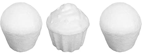 Amosfun 12 Stück Styroporfigur Kuchen Form Styroporkugeln zum Bemalen Schaum Figur für DIY Basteln Handwerk Geburtstag Hochzeit Weihnachten Party Tischdeko Weihnachtsschmuck Weiß