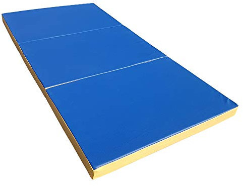 NiroSport Klappbare Turnmatte Weichbodenmatte Sportmatte für Turnhallen Blau/Gelb, 300 x 100 cm