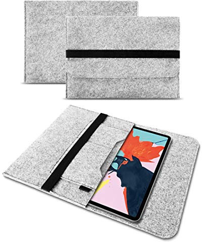 UC-Express Sleeve Hülle kompatibel für Apple iPad Pro 12,9 Tasche Filz Notebook Cover Laptop Case Grau, Farbe:Hell Grau