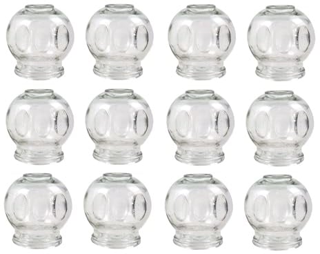 Set di coppette in vetro, coppette per il fuoco, massaggio sottovuoto per il rilassamento muscolare e il sollievo dal dolore, coppettazione Hijama Hacamat, terapia, Cupping Banki (12 pezzi, 9 cm)