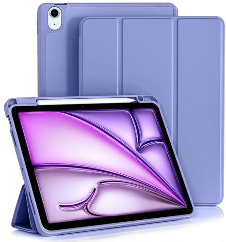 Vobafe Cover iPad Air 11 2025 2024/5 4 Generazione 2022/2020, 10.9/11 Pollici, Custodia in Supporto Protettivo con Pencil Holder, Supporta la Carica di Apple Pencil, Viola