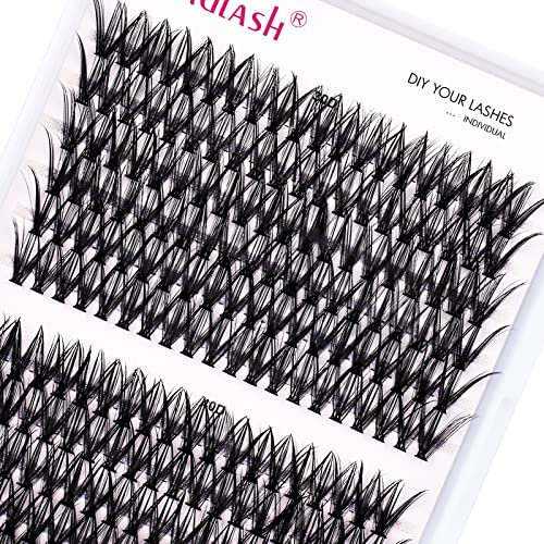 Fadlash Faux Cils Extension Cils 0.07 D Cornée 12mm 30D+40D Individuels Cils Cluster DIY Volume Russe Cils Réutilisables