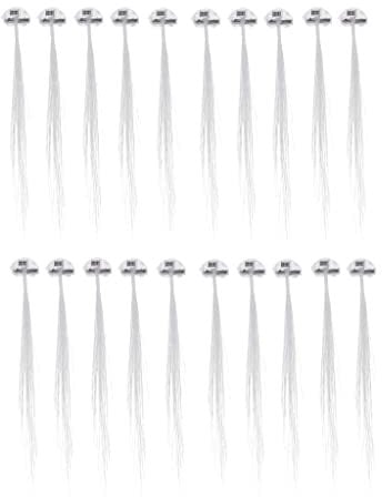zalati LED Flashing Hair Braid Multicolor Light-Emitting Braid LED Hair Clips Braids Wicks Luminous Night Hair Clip Braids Hair For Party LED Luminous Toys 20pcs White