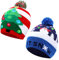 LED Leuchten Hut Mütze Stricken, Luckits 2 Stk Unisex Weihnachtsmützen LED Strickmütze mit 6 bunten LED-Leuchten LED Leuchten Beanie Mütze Strickmütze Weihnachtsmütze für Kinder Erwachsene Weihnachten