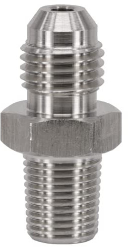 Dsnaduo 4AN AN4 Stecker Flare auf 1/8 NPT Rohr männlich Edelstahl Bremsschlauch Fitting Adapter Union Connector, Brems- und Kupplungsadapter Fitting