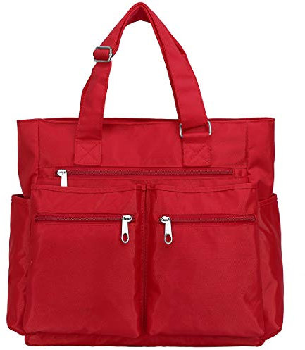 VOLGANIK ROCK Laptop Bag Large Tote Bags 15.6'' Waterproof Shoulder Bag for Work School Business Handbag Teacher Bag, Red