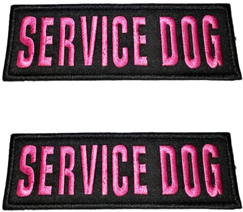 Service Hundehalsband, Weste, 5,1 x 15,2 cm, bestickt, Neon-Pink, Haken und Schlaufe Do Not Pet – ESA K9 Weste oder Therapie-Hundehalsband