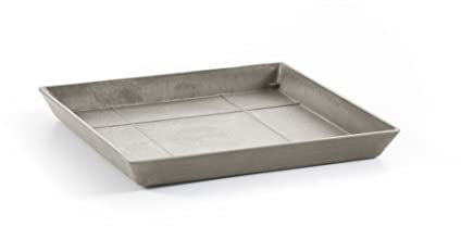 Ecopots Soucoupe pour pot de fleurs Rotterdam marron/gris (taupe) – Extérieur : 35 x 35 cm / intérieur : 31 x 31 cm – Soucoupe pour pot de fleurs en plastique recyclé – Soucoupe moderne pour
