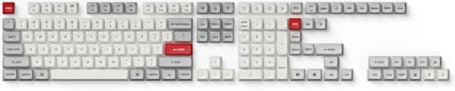 Keychron Tastenkappen Double-Shot KSA PBT Keycaps, Light Gray and White, Full Set