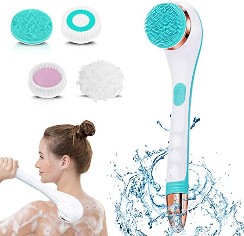 SUUWEE Back Scrubber Body Brush, Electric Body Scrubber Set, Back Scrubbers for Use in Shower, USB Rechargeable Back Brush Shower Brush with Long Handle Deep Cleaning Relaxing
