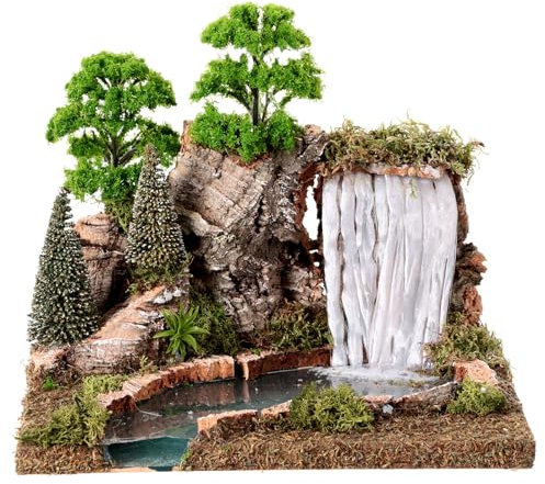 Holyart Wasserfall mit See, Krippenszenerie, für 8 cm Krippe, 20x25x20 cm