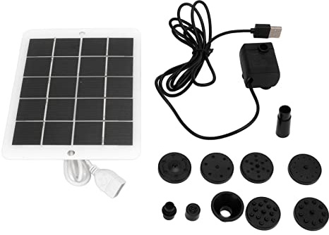 Natudeco 3 W 5 V Solar-Brunnenpumpe, Solarbetriebener Brunnen, 120 L/h, Landschaftsgarten-Solarwasserpumpe Für Gartenteich Im Freien