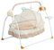Elektrische Babywiege Kinderbett, automatische Babyschaukel Babybett, Schaukelstuhl Babyschaukel mit Mp3-Musikwiedergabefunktion, elektrische Babywiege für Babys (Khaki)