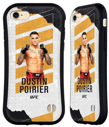 Head Case Designs sous Licence Officielle UFC Carte De Combat Dustin Poirier Coque Hybride Compatible avec Apple iPhone 7/8 / SE 2020 & 2022
