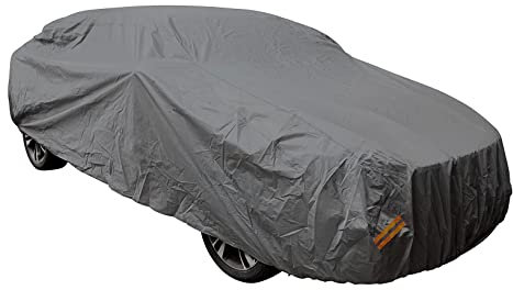 Susy Shop Telo Copriauto Impermeabile Universale Per Auto Varie Misure In tessuto Peva 100g Felpato, Colore Grigio Resistente Alle Intemperie (S - PEVA 100g Per auto da 370 a 406 cm)