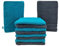 kidparadise Gants de Toilette Taille 14x22 cm 100% Coton - Lot de 10 Gants de Toilette Turquoise-Gris