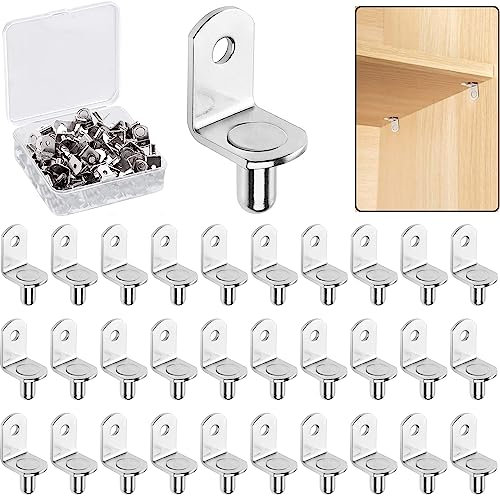 6.35mm/1/4 Inch Shelf Support Peg,Support Cabinet Shelf Pins,Shelf Bracket Pegs with Hole,L-Shaped Furniture Replacement Peg for Cabinets,Shelves,Wodrob