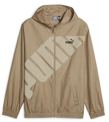 PUMA Coupe-Vent Graphique à Capuche, Beige, M Homme